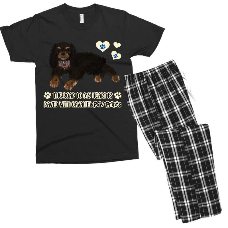 Cavalier King Charles Spaniel The Road To My Heart Is Paved With Caval Men's T-shirt Pajama Set | Artistshot