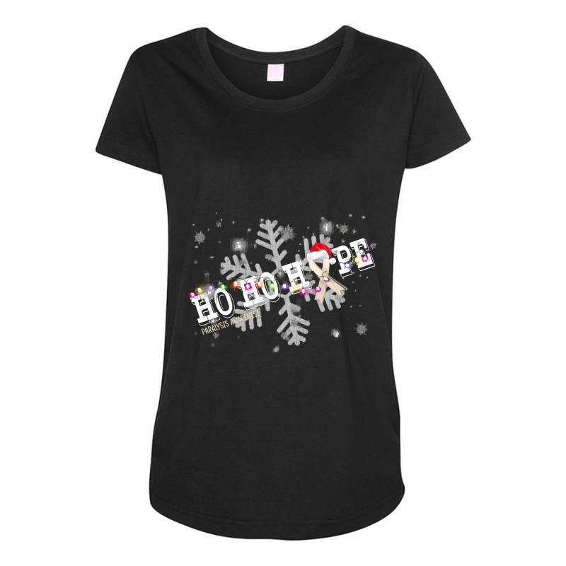 Paralysis Fighter Paralysis Awareness - Ho Ho Hope Cure Christmas Maternity Scoop Neck T-shirt by kelpfee | Artistshot