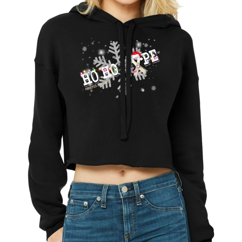 Paralysis Fighter Paralysis Awareness - Ho Ho Hope Cure Christmas Cropped Hoodie by kelpfee | Artistshot