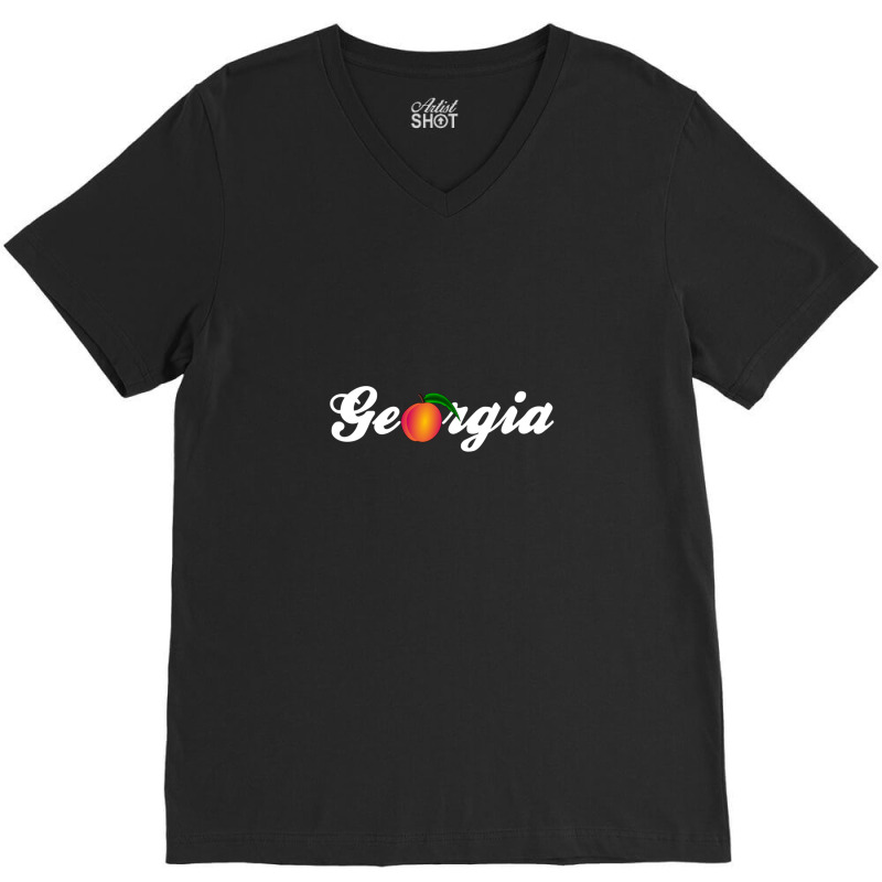 Georgia. Peach State. V-Neck Tee by TonyCrockett | Artistshot