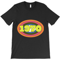 Yellow Year 1970 Rainbow Ellipse Vintage Typography T-shirt | Artistshot