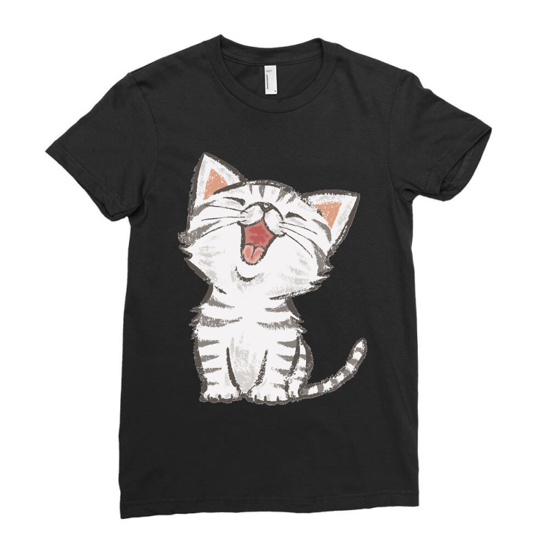 American Shorthair Happy Ladies Fitted T-Shirt by cm-arts | Artistshot