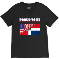 Proud To Be Dominican And American Flag July 4th V-neck Tee | Artistshot