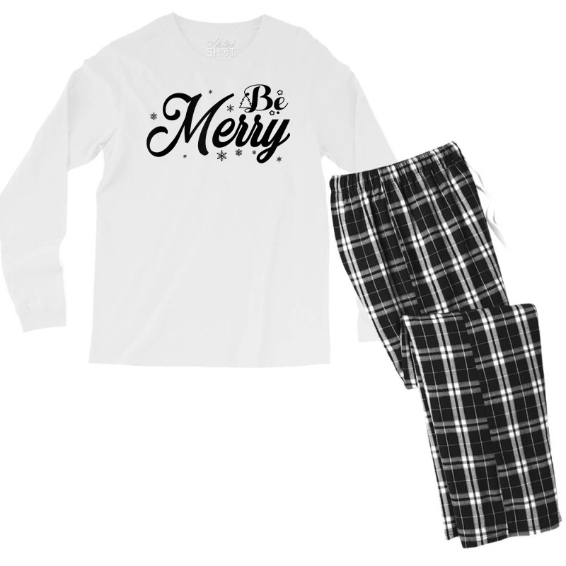 Mens Be Merry Funny Family Christmas Cool 2022 Family Christmas Raglan Men's Long Sleeve Pajama Set | Artistshot