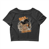 Witch Ghost Cow Moo I Mean Boo Pumpkin Moon Halloween Crop Top | Artistshot