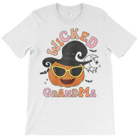 Womens Wicked Grandma Retro Pumpkin Halloween Family Cute Matching T S T-shirt | Artistshot