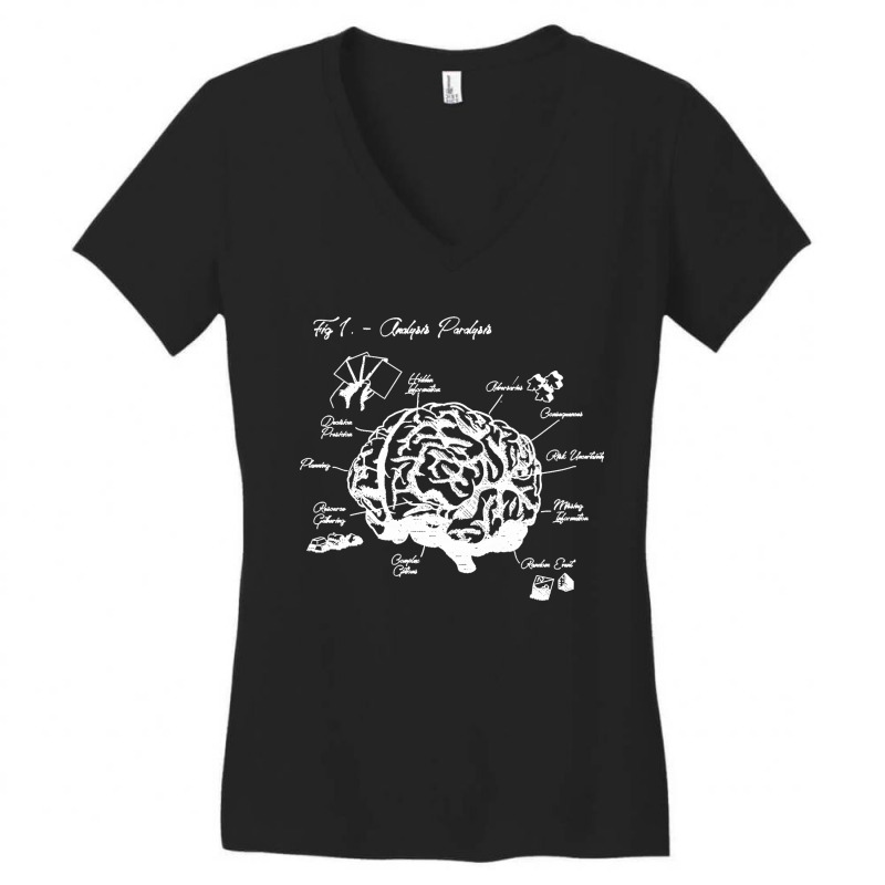 Analysis Paralysis White Print Classic Women's V-Neck T-Shirt by cm-arts | Artistshot