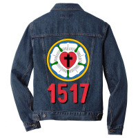 Lutheran 1517 Protestant Reformation Martin Luther Rose Men Denim Jacket | Artistshot