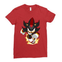 Black Super Hedgehog Running Forward Ladies Fitted T-shirt | Artistshot