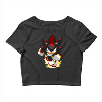 Black Super Hedgehog Running Forward Crop Top | Artistshot