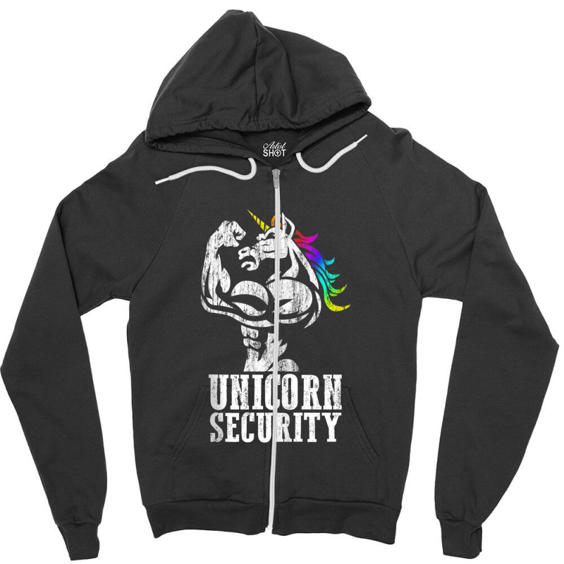 Unicorn Security Rainbow Muscle Manly Funny Christmas Gift Tank Top Zipper Hoodie | Artistshot