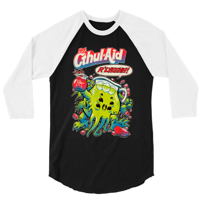 Hey Cool Cthulhu Aid R_lyeehh! 3/4 Sleeve Shirt by MireilleVienneau | Artistshot