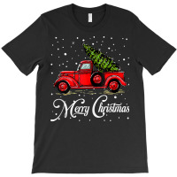 Merry Christmas Truck Red With Tree Xmas Pajama Funny Gifts Tank Top T-shirt | Artistshot