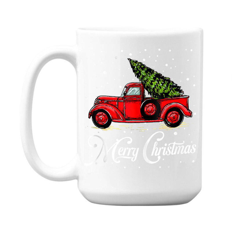 Merry Christmas Truck Red With Tree Xmas Pajama Funny Gifts Tank Top 15 Oz Coffee Mug | Artistshot