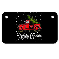 Merry Christmas Truck Red With Tree Xmas Pajama Funny Gifts Tank Top Motorcycle License Plate | Artistshot