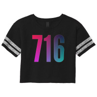 716 Area Code Zip Code Location Blue Pink Gradient Scorecard Crop Tee | Artistshot