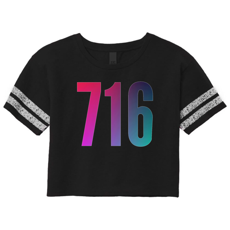 716 Area Code Zip Code Location Blue Pink Gradient Scorecard Crop Tee by cm-arts | Artistshot