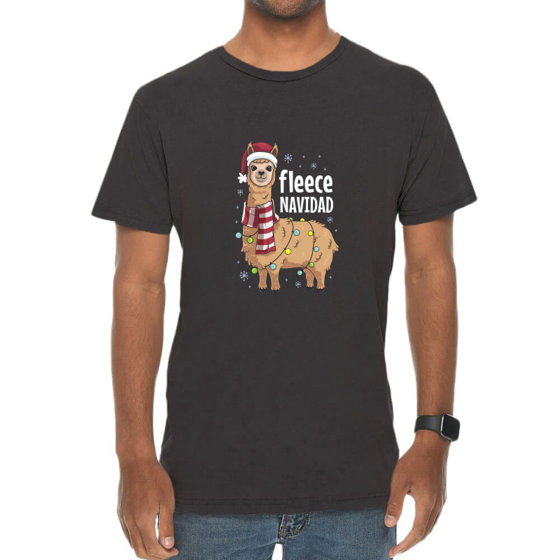 Feliz Navidad Llama Fleece Funny Christmas Lights Vintage T-shirt | Artistshot