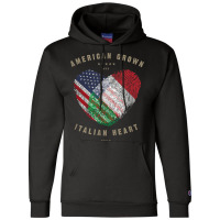 American Grown Italian Heart Love Italy Flag T Shirt Champion Hoodie | Artistshot