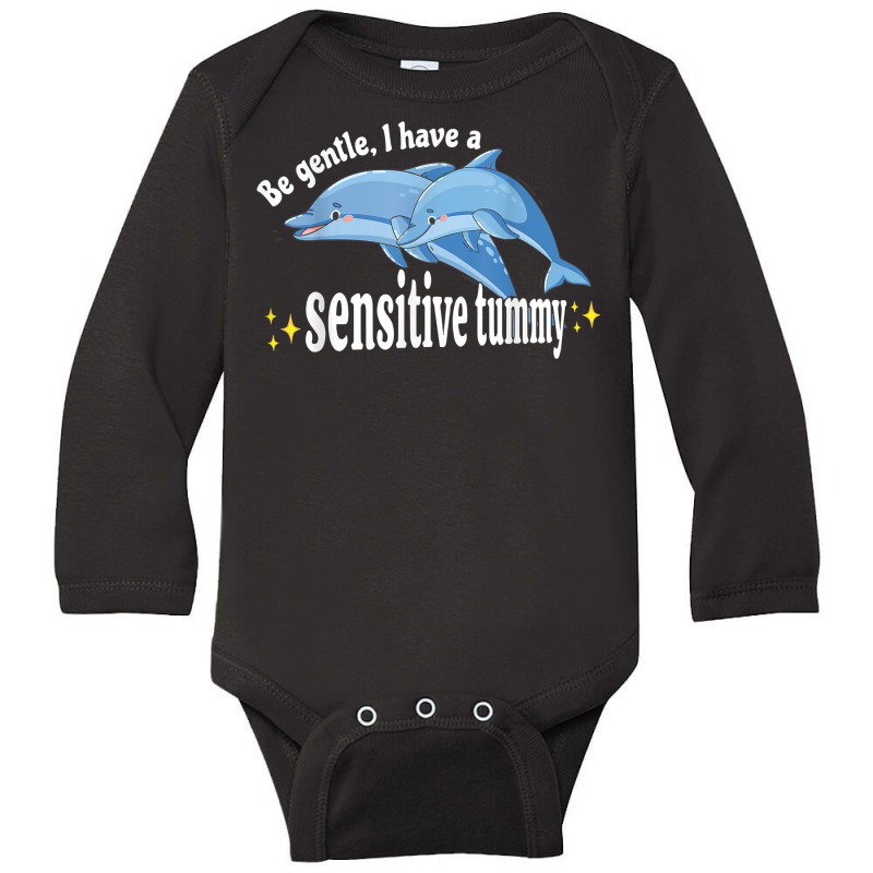 Be Gentle I Have A Sensitive Tummy Stomachache Ibs Survivor T Shirt Long Sleeve Baby Bodysuit by cm-arts | Artistshot