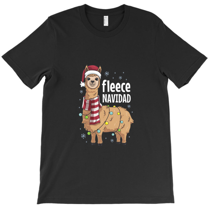 Feliz Navidad Llama Fleece Funny Christmas Lights T-shirt | Artistshot