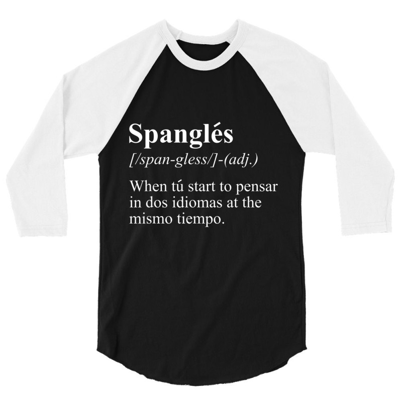 English Spanish Bilingual Teacher Definition 3/4 Sleeve Shirt by cm-arts | Artistshot