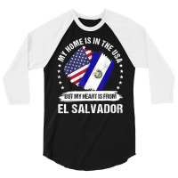 American Patriot El Salvador Flag American Salvadoran Roots T Shirt 3/4 Sleeve Shirt | Artistshot