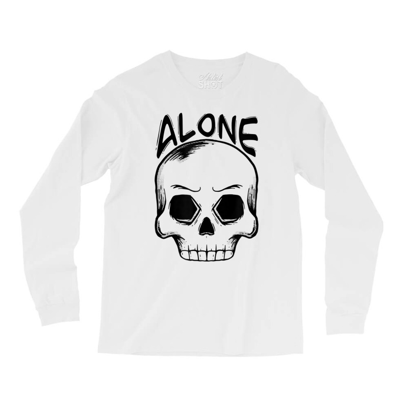 Alone Spooky Skull Halloween Trick Or Trick Gift And Present Long Sleeve Shirts by JaronKennedy | Artistshot