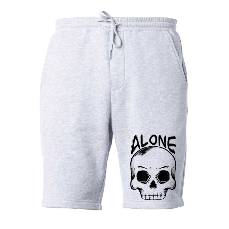 Alone Spooky Skull Halloween Trick Or Trick Gift And Present Fleece Short by JaronKennedy | Artistshot