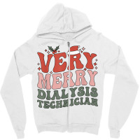 Merry Dialysis Technician Christmas Dialysis Tech Xmas Party T Shirt Zipper Hoodie | Artistshot