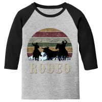 Bucking Rodeo Cowboy Team Roping Horse Riding Retro Youth 3/4 Sleeve | Artistshot