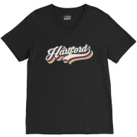 I Love Hartford City Usa Retro Vintage V-neck Tee | Artistshot