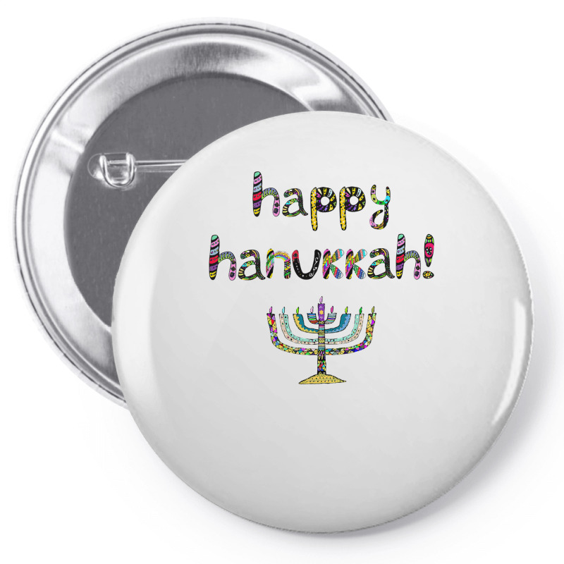 Happy Hanukkah  Jewish Holiday Chanukah Pin-back Button | Artistshot