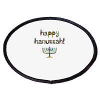 Happy Hanukkah  Jewish Holiday Chanukah Oval Patch | Artistshot