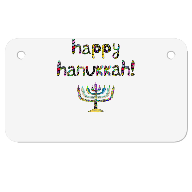 Happy Hanukkah  Jewish Holiday Chanukah Motorcycle License Plate | Artistshot