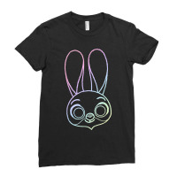 Zootopia Judy Rainbow Outline Face Graphic Ladies Fitted T-shirt | Artistshot