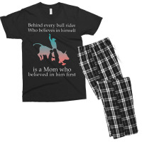 Behind Every Bull Rider Who Believes In Himself Is A Mom Men's T-shirt Pajama Set | Artistshot