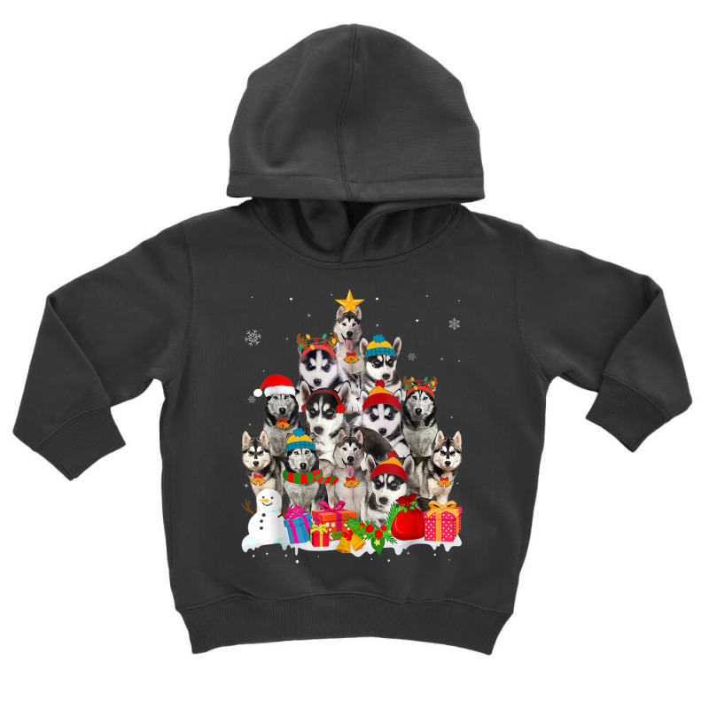 Funny Siberian Husky Christmas Tree Pet Dog Lover Toddler Hoodie by Sombre | Artistshot