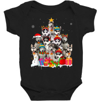 Funny Siberian Husky Christmas Tree Pet Dog Lover Baby Bodysuit | Artistshot