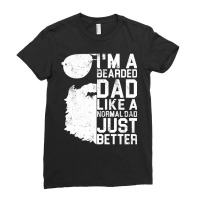 Mens Bearded Dad Beard Humor Father's Day Ladies Fitted T-shirt | Artistshot