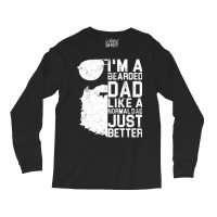 Mens Bearded Dad Beard Humor Father's Day Long Sleeve Shirts | Artistshot