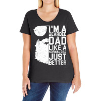 Mens Bearded Dad Beard Humor Father's Day Ladies Curvy T-shirt | Artistshot