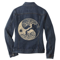 Viking Odin Wotan Norse Mythology Warrior Ladies Denim Jacket | Artistshot