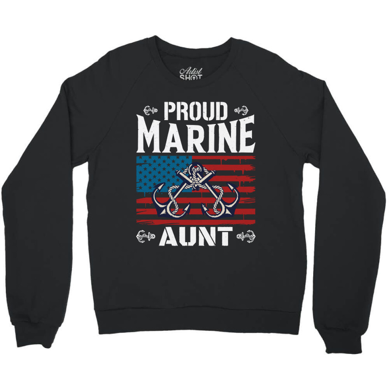 Marine Aunt Proud Marine Aunt United States Of America Military Crewneck Sweatshirt by kerchingparticular | Artistshot