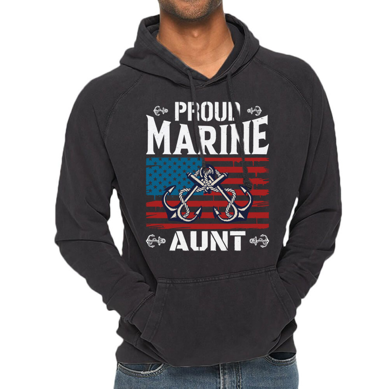 Marine Aunt Proud Marine Aunt United States Of America Military Vintage Hoodie by kerchingparticular | Artistshot