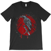 Halloween Raven Red Moon Spooky Night Crow T-shirt | Artistshot