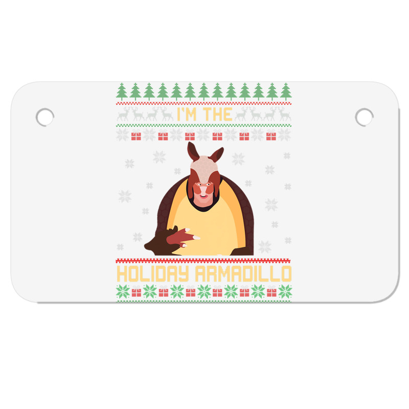 I M The Holiday Armadillo Funny Christmas Sweater Ugly Xmas Motorcycle License Plate | Artistshot