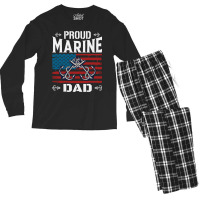 Marine Dad Proud Marine Dad United States Of America Military Men's Long Sleeve Pajama Set | Artistshot