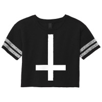 Turned Cross Discreet Satanist Symbol For Daily Life Scorecard Crop Tee | Artistshot