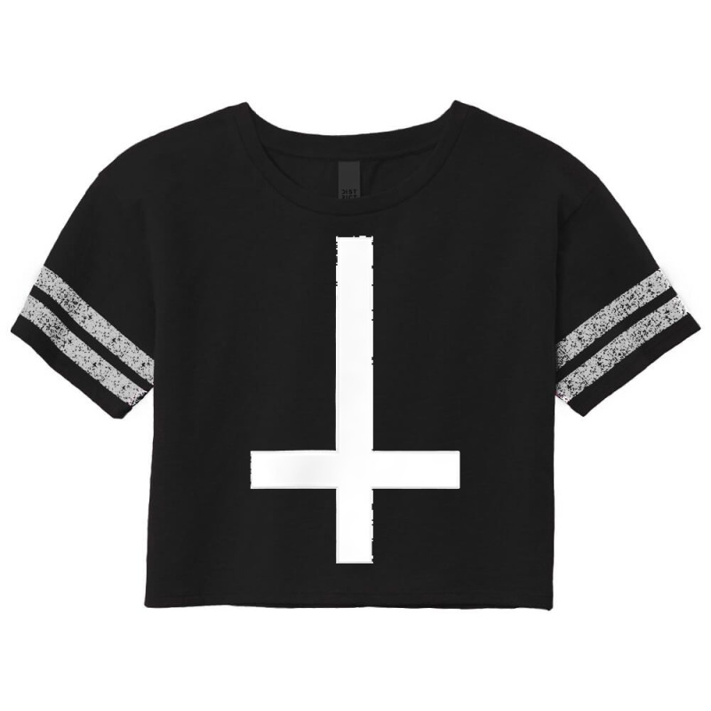 Turned Cross Discreet Satanist Symbol For Daily Life Scorecard Crop Tee by cm-arts | Artistshot